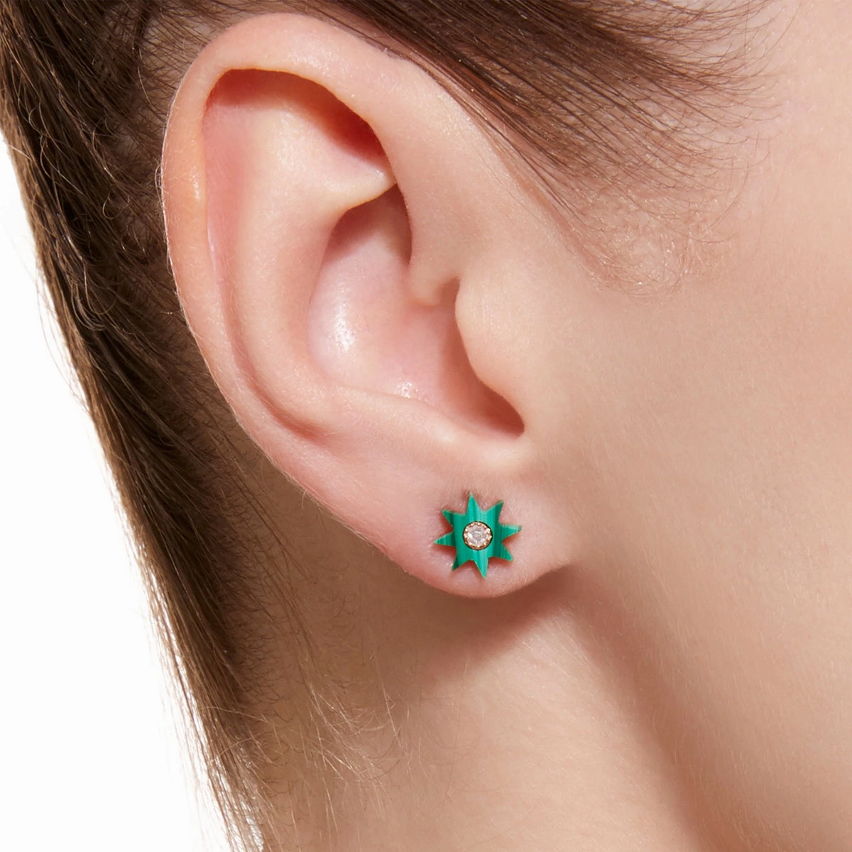 Hardstone Studs Malachite