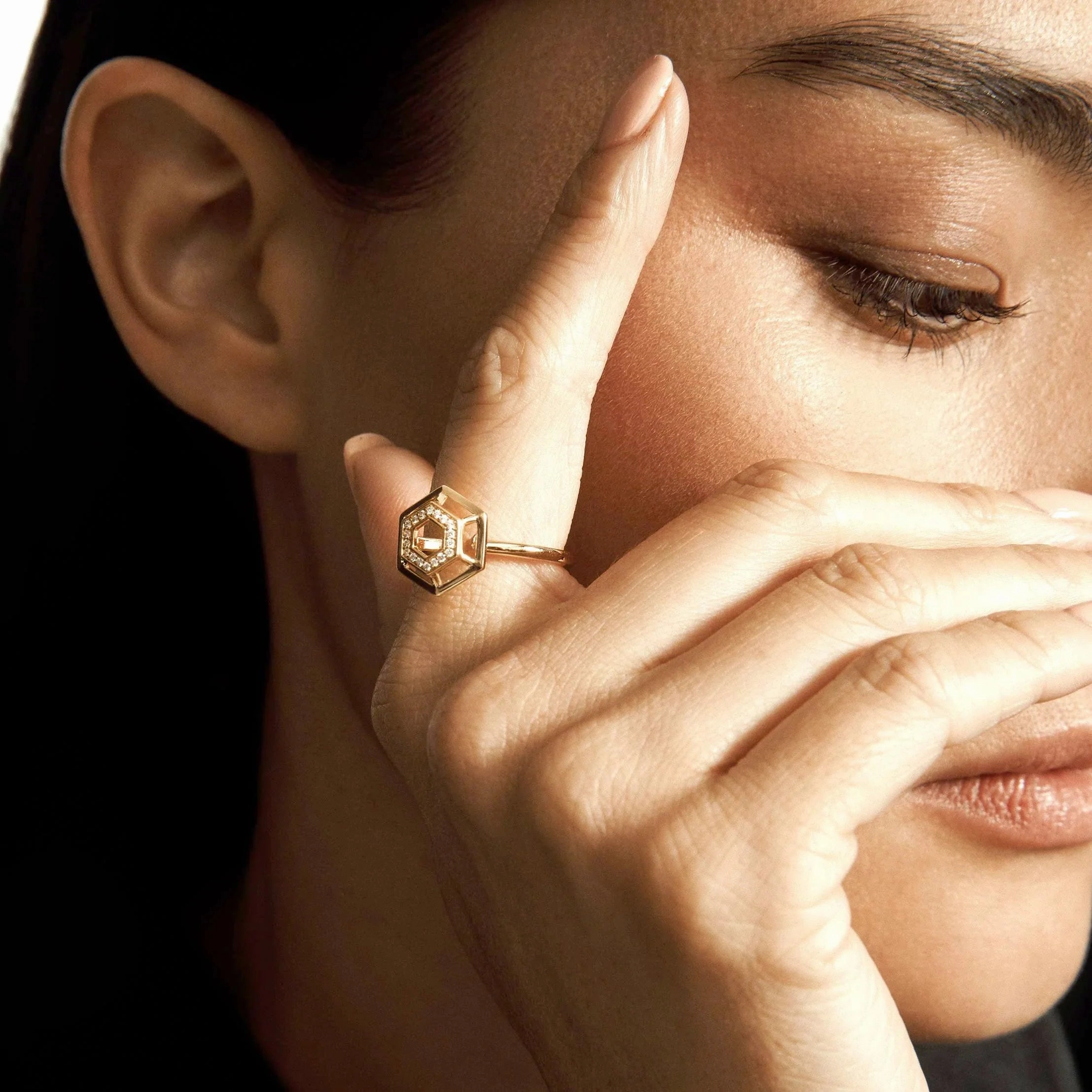 Hex Truss Cocktail Ring F513