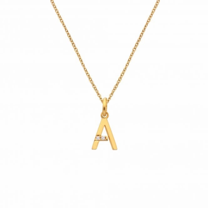 Hot Diamonds Initial A Gold Plated Silver Pendant DP939