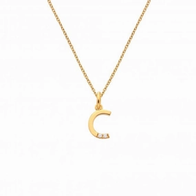 Hot Diamonds Initial C Gold Plated Silver Pendant DP941