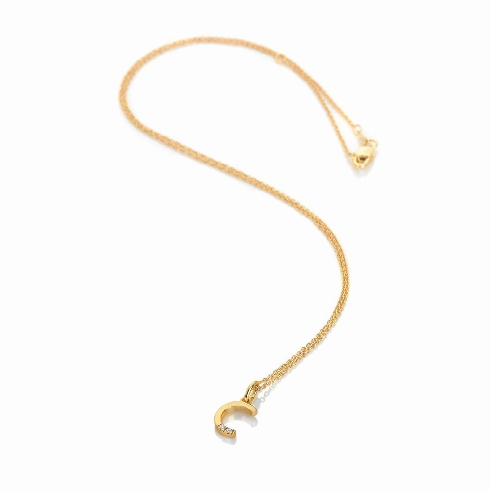 Hot Diamonds Initial C Gold Plated Silver Pendant DP941