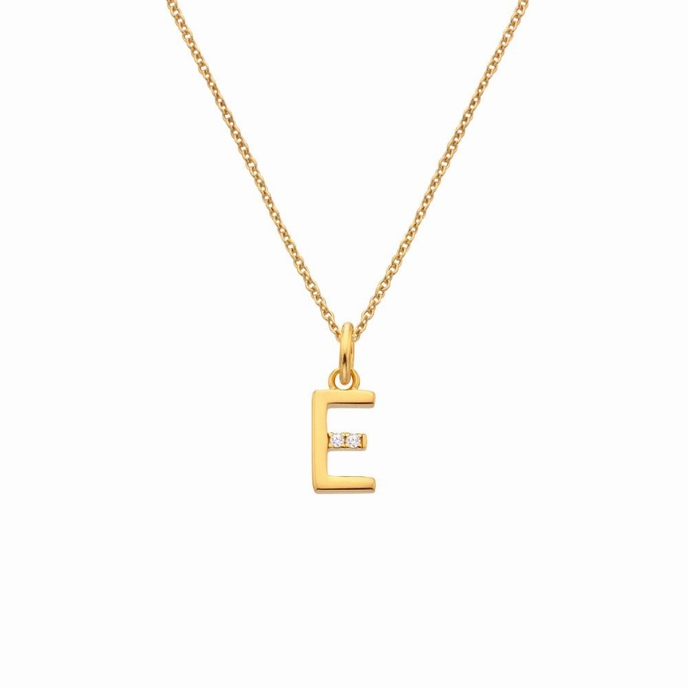 Hot Diamonds Initial E Gold Plated Silver Pendant DP943