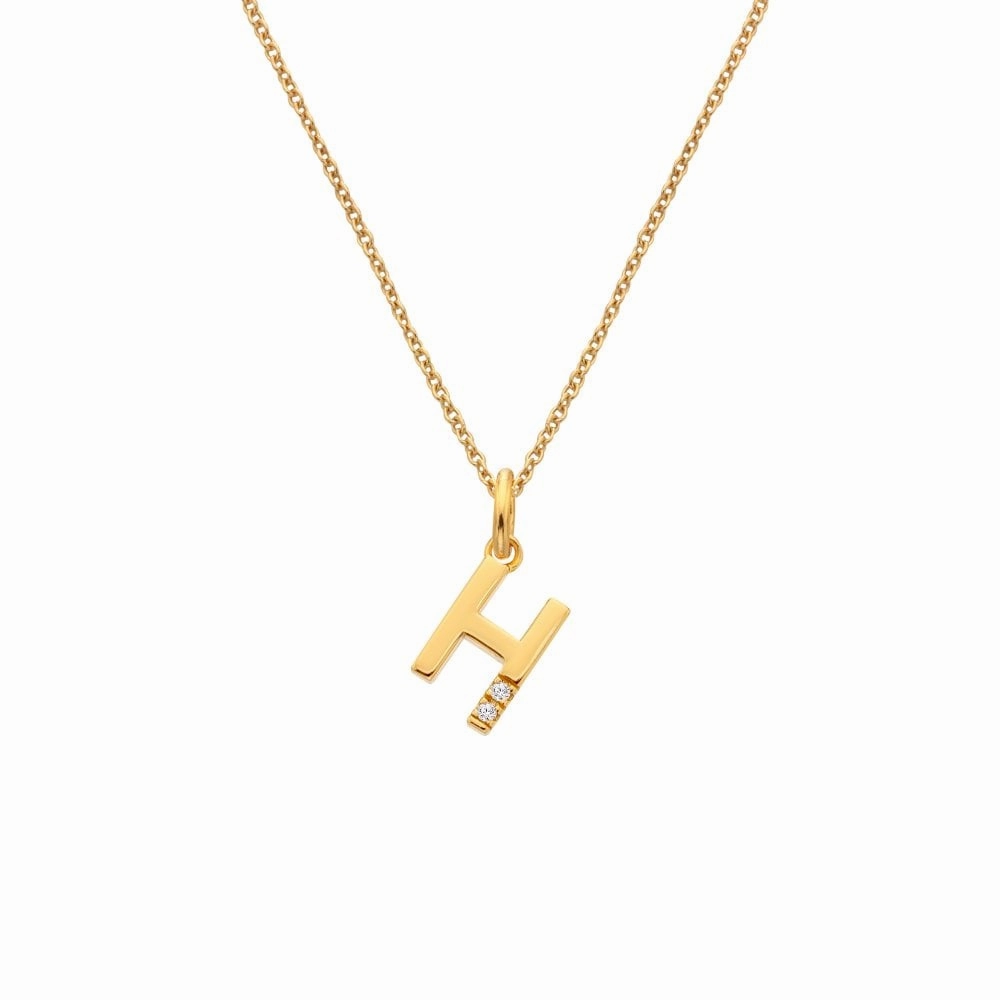 Hot Diamonds Initial H Gold Plated Silver Pendant DP946