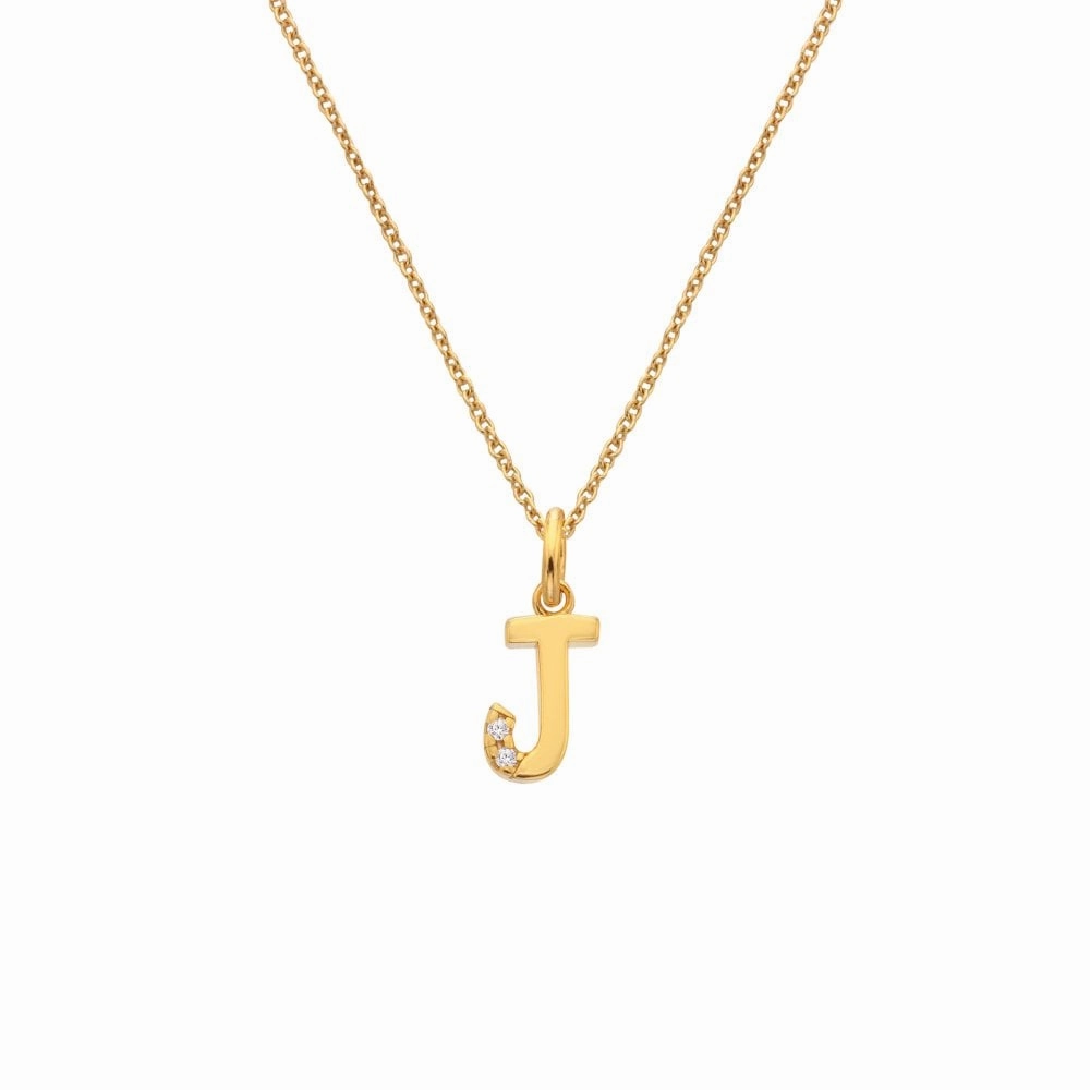 Hot Diamonds Initial J Gold Plated Silver Pendant DP948