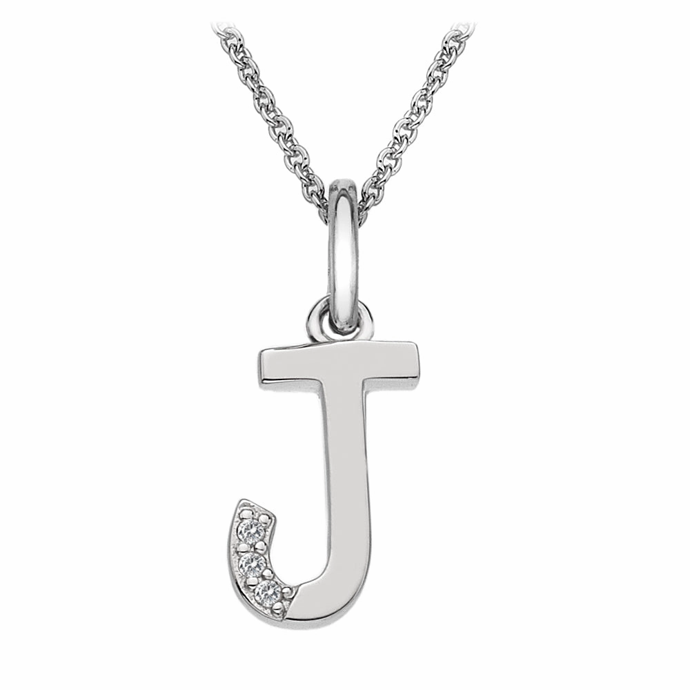 Hot Diamonds Initial J Silver Micro Pendant DP410