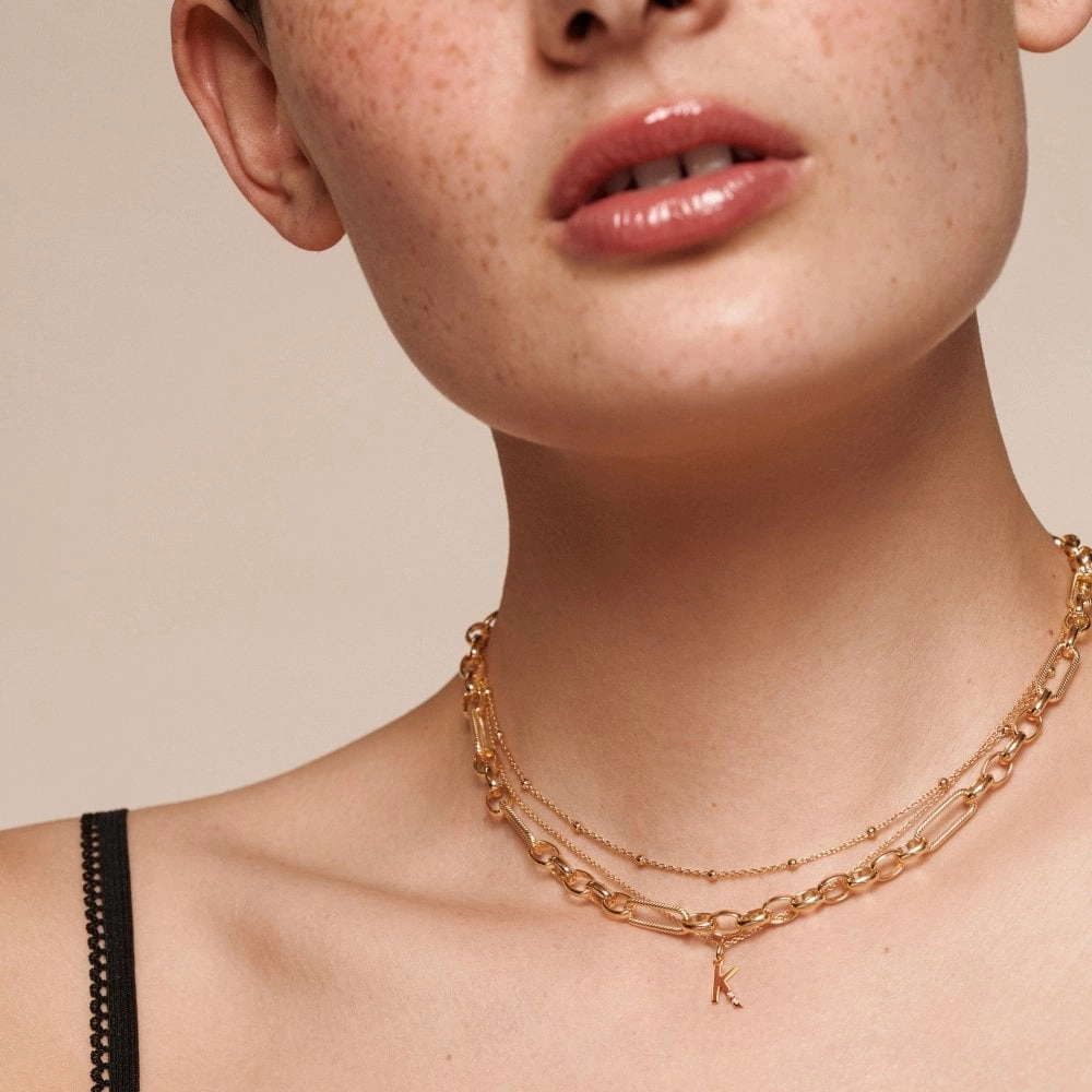 Hot Diamonds Initial K Gold Plated Silver Pendant DP949
