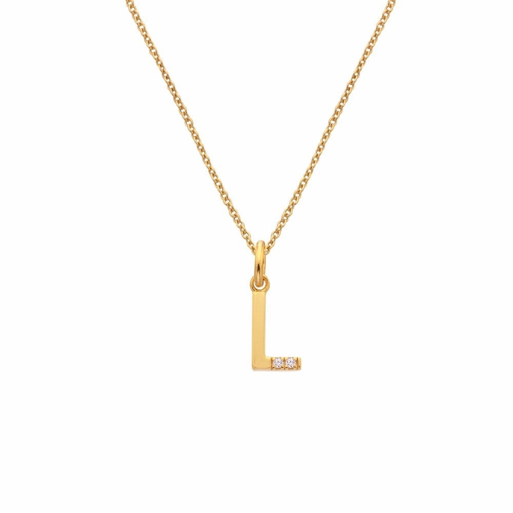 Hot Diamonds Initial L Gold Plated Silver Pendant DP950