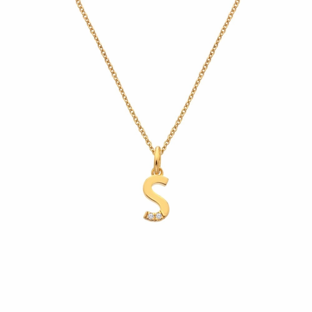 Hot Diamonds Initial S Gold Plated Silver Pendant DP957