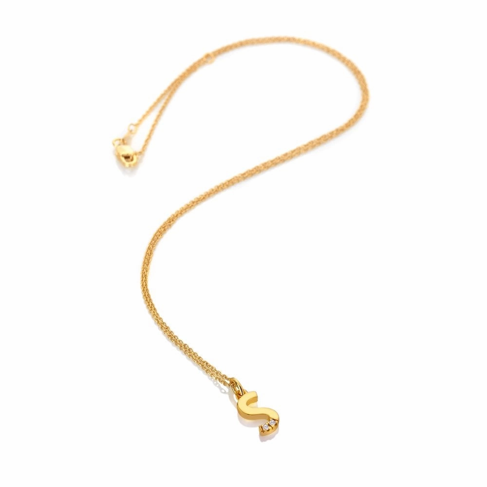 Hot Diamonds Initial S Gold Plated Silver Pendant DP957