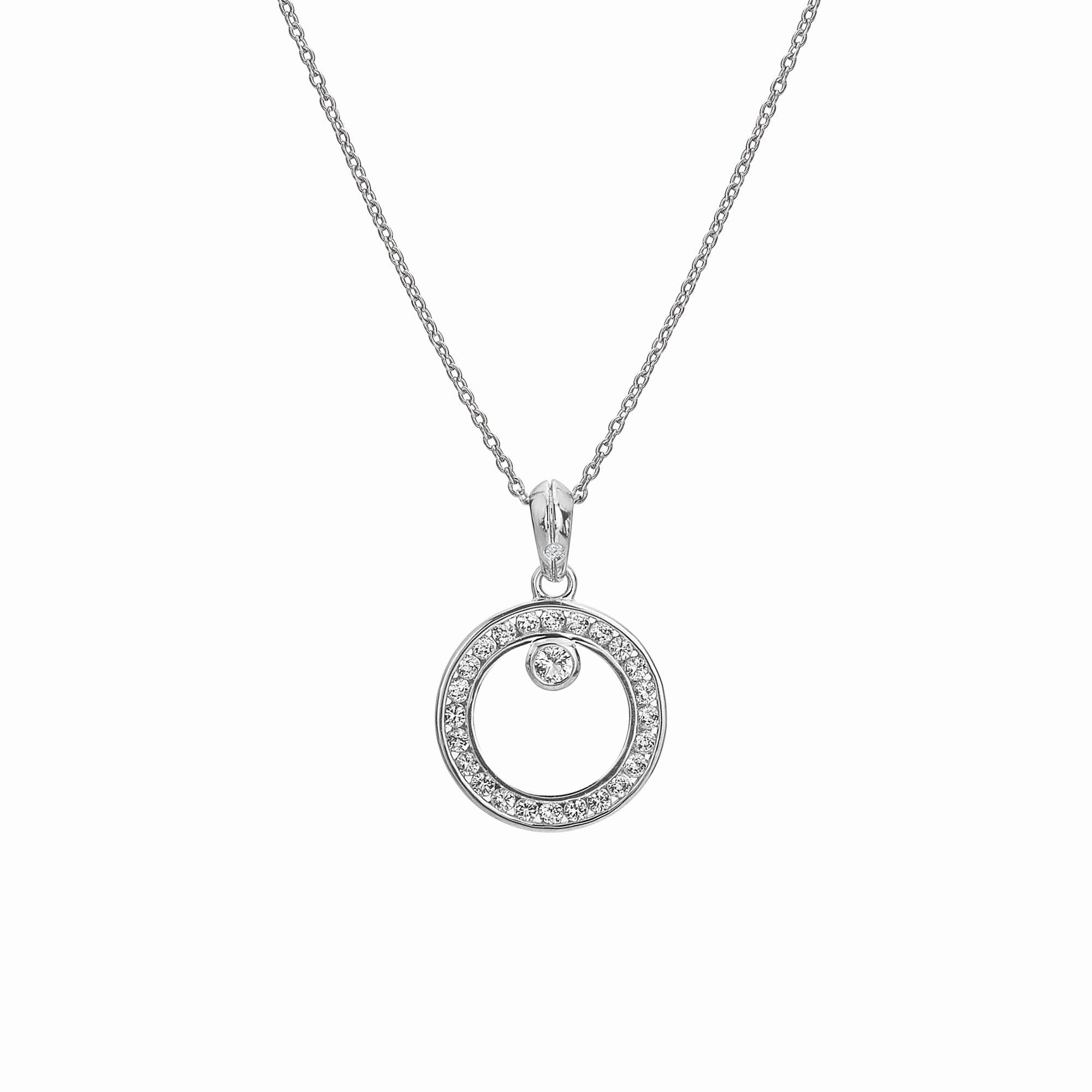 Hot Diamonds Orbit White Topaz Necklace DP929
