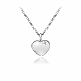 Hot Diamonds Sterling Silver Heart Shaped Locket and Chain DP495