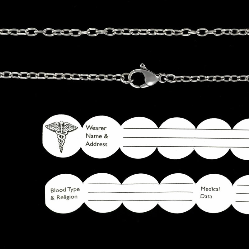 Infomedic Stainless Steel Diamond Medical ID Pendant SSDIAMOND