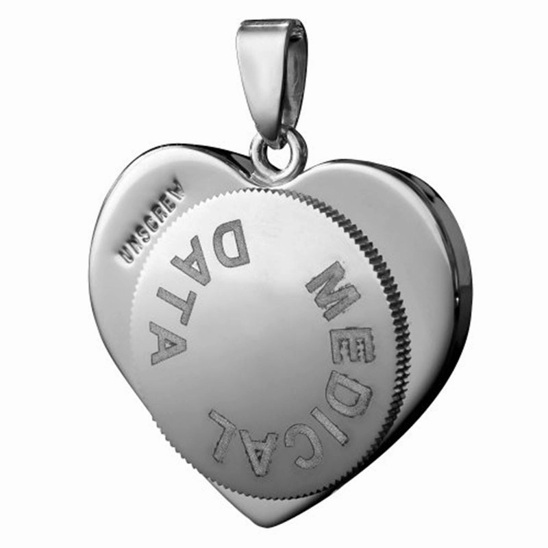 Infomedic Stainless Steel Heart Medical ID Pendant SSHEART