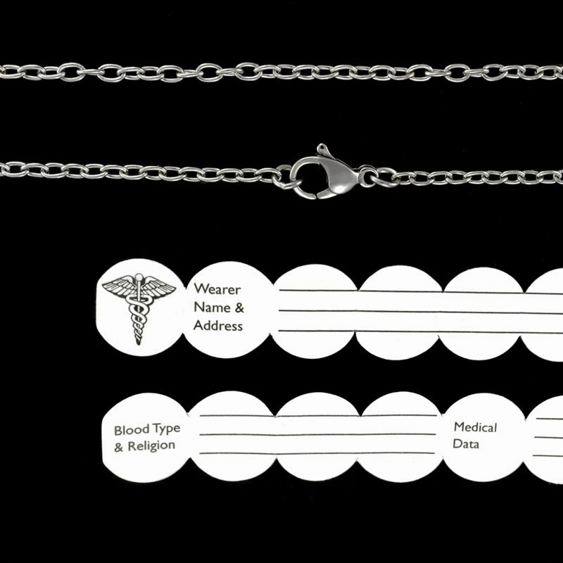 Infomedic Stainless Steel Oval Medical ID Pendant SSOVAL