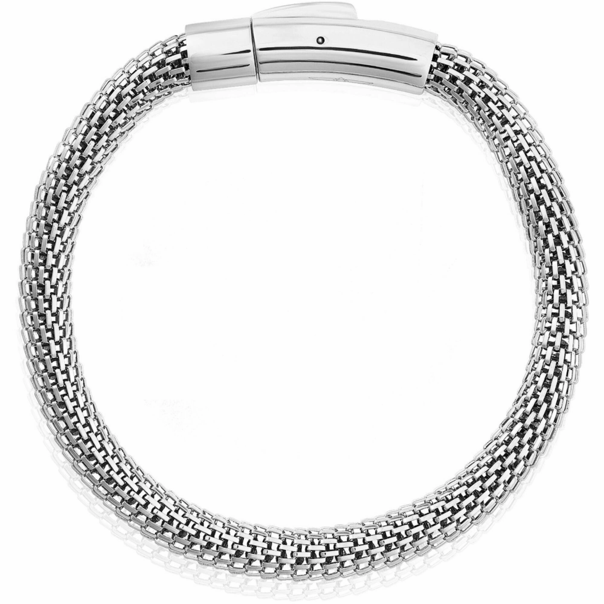 Invicta Men's Chain Cuff Bracelet - Silver Stainless Steel Mesh 6mm, Large | B8575-L