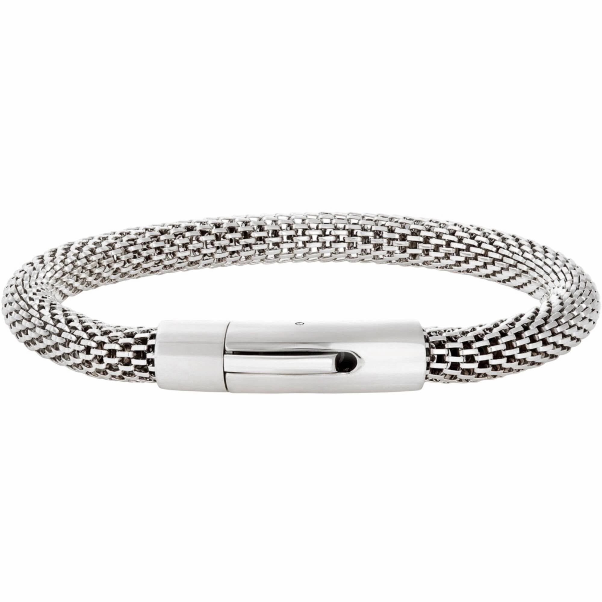 Invicta Men's Chain Cuff Bracelet - Silver Stainless Steel Mesh 6mm, Large | B8575-L