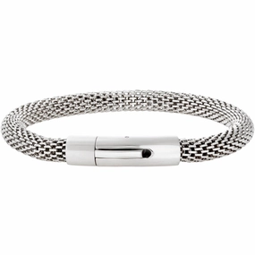Invicta Men's Chain Cuff Bracelet - Silver Stainless Steel Mesh 6mm, Large | B8575-L