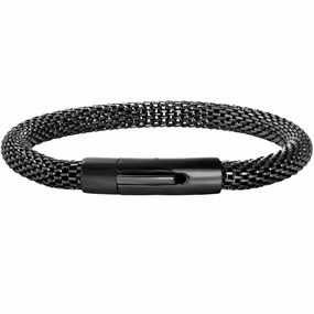 Invicta Men's Mesh Chain Bracelet - Black Plated Steel 6mm, Large | B8577-L