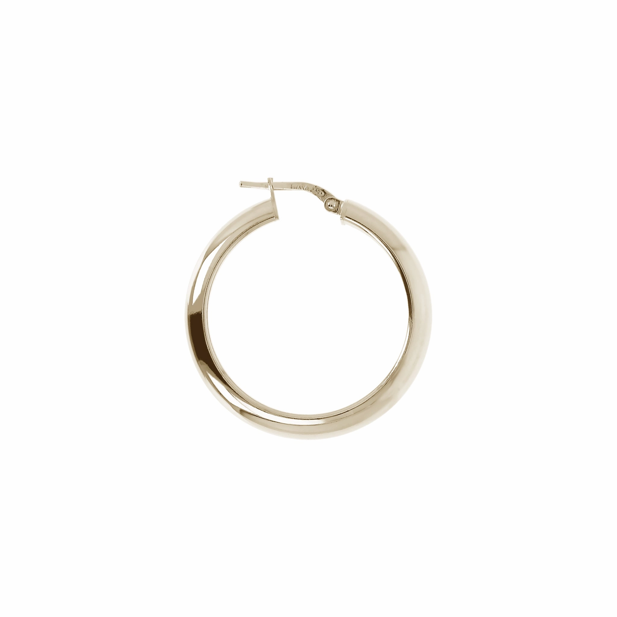 Italian Sterling Silver 1-1/4" Polished Hoop Earrings