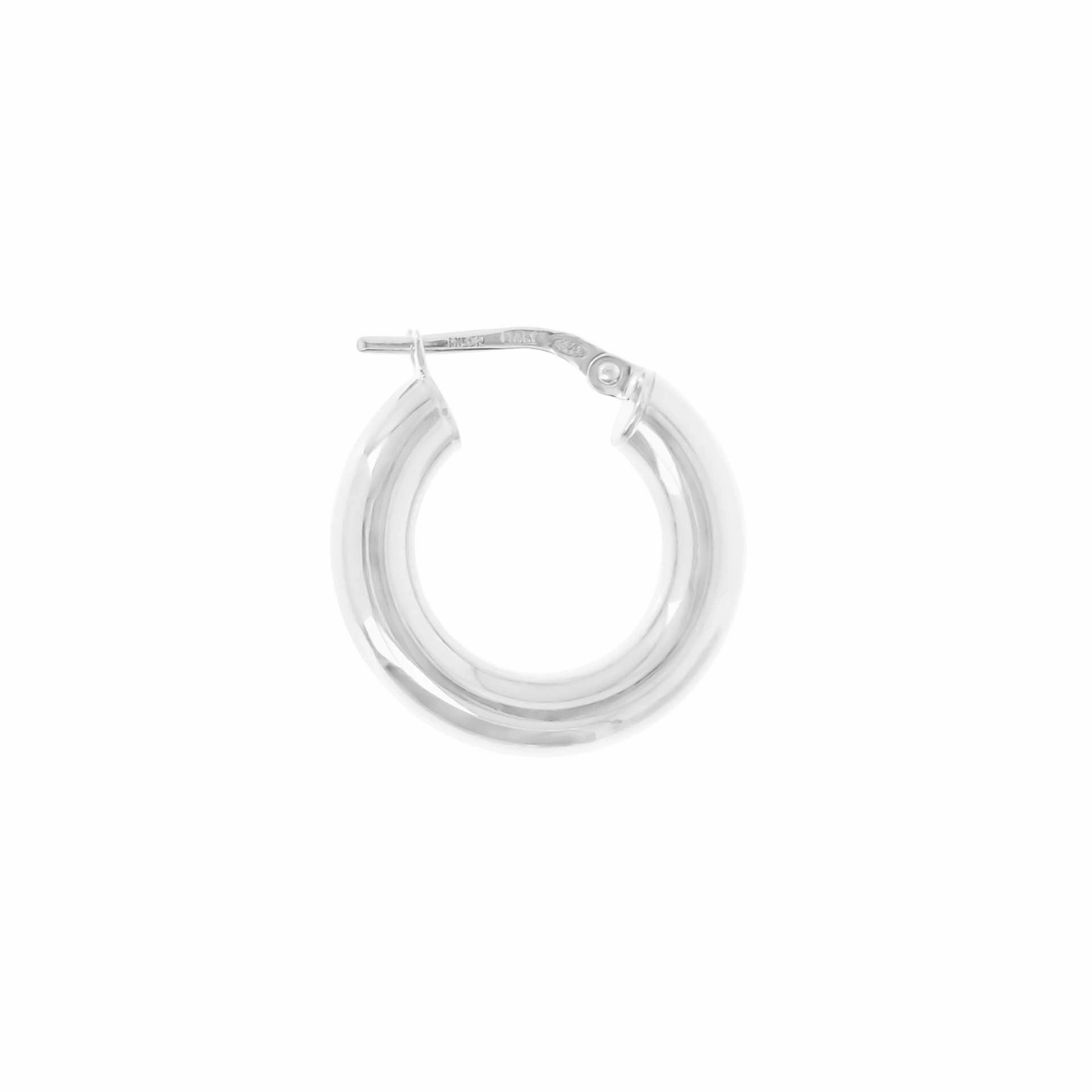 Italian Sterling Silver 3/4" High-Polished Hoop Earrings