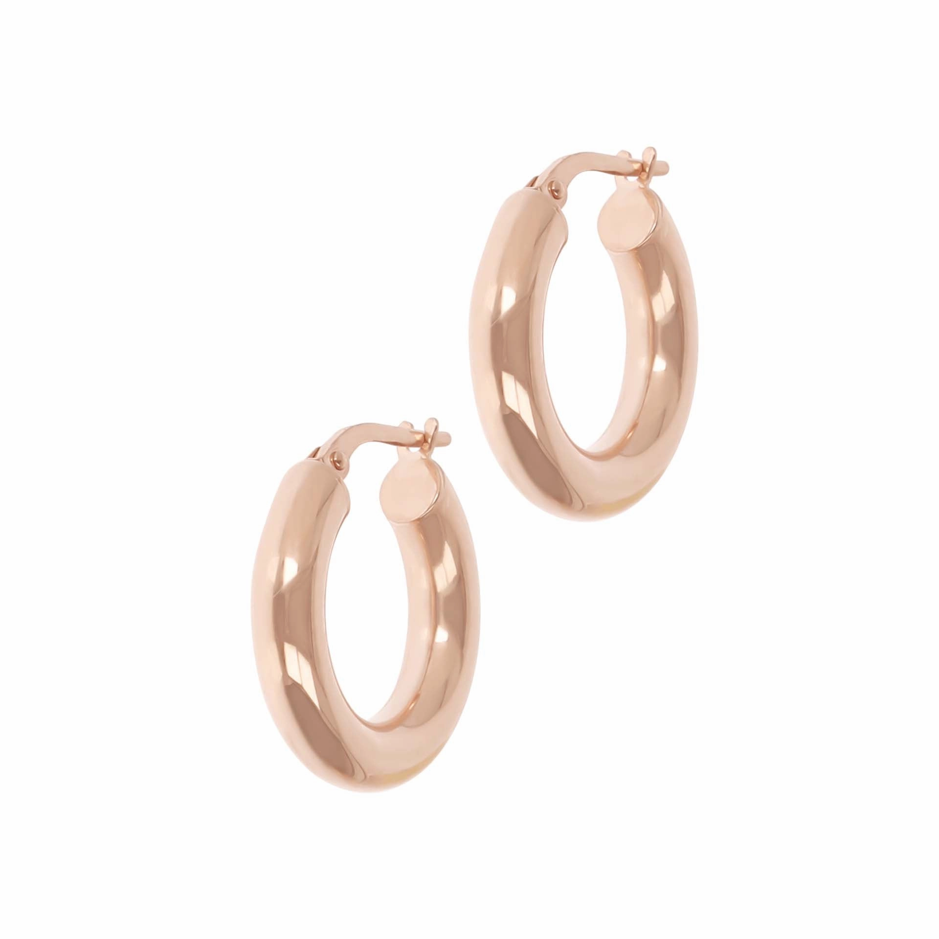 Italian Sterling Silver 3/4" High-Polished Hoop Earrings