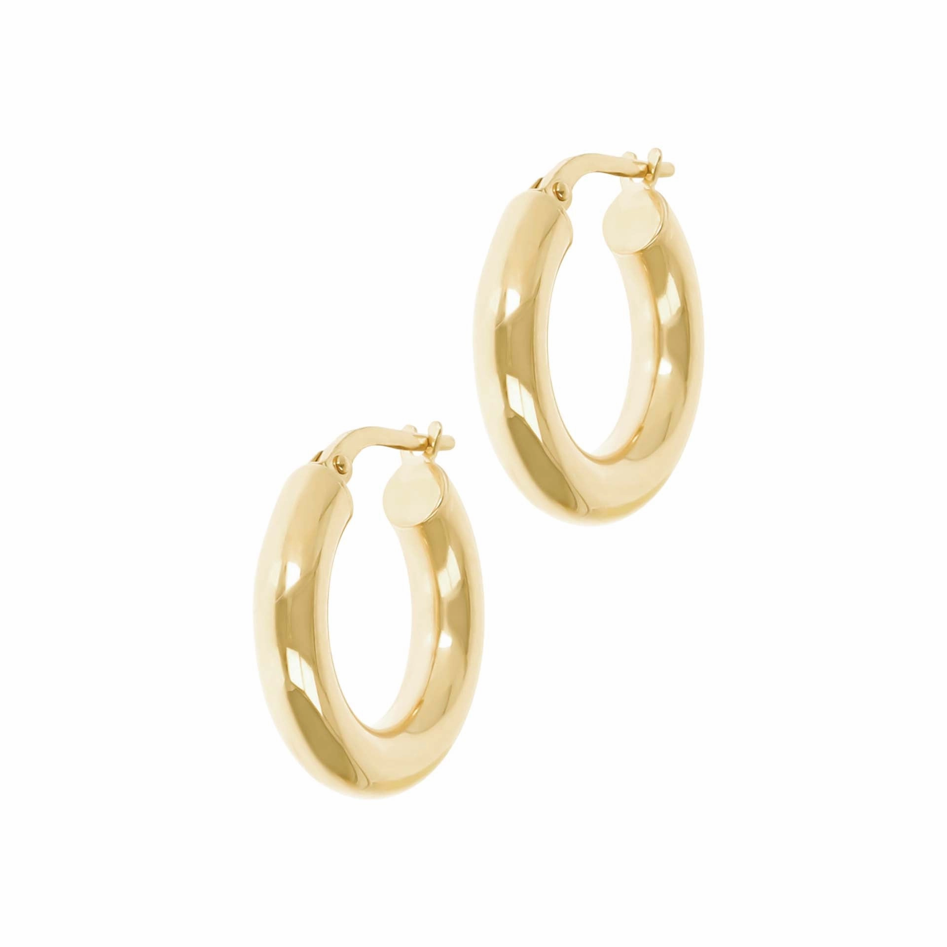 Italian Sterling Silver 3/4" High-Polished Hoop Earrings