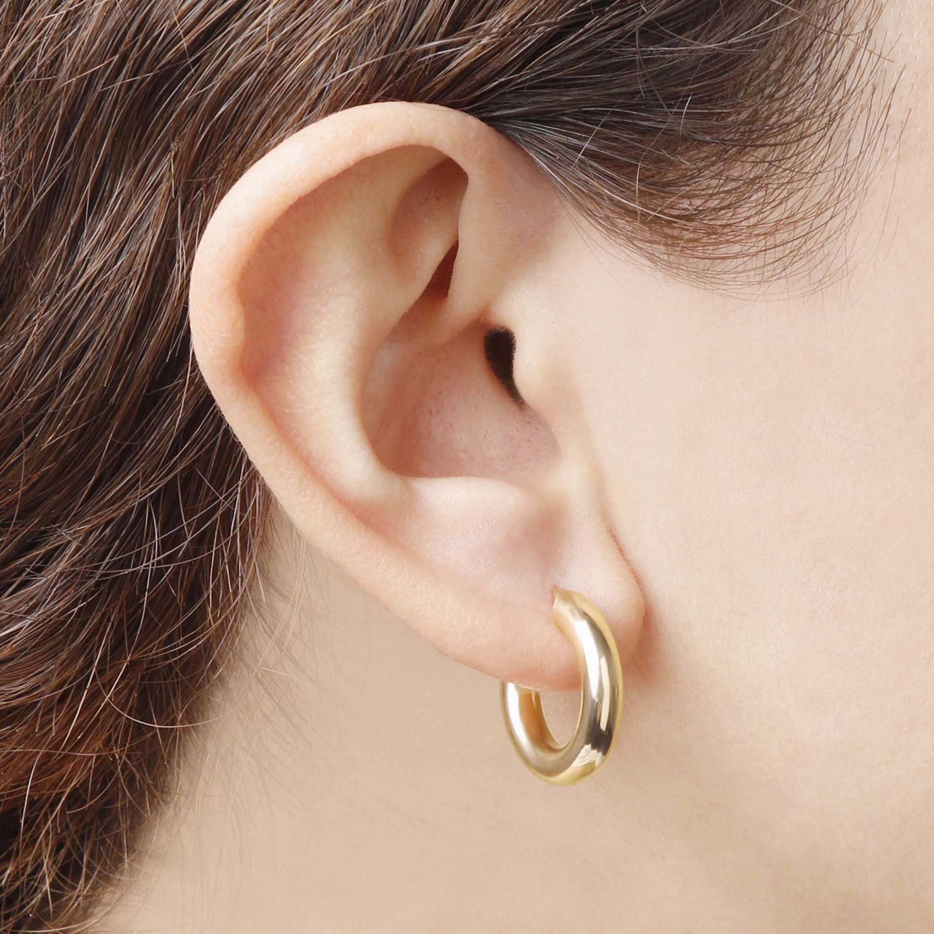Italian Sterling Silver 3/4" High-Polished Hoop Earrings
