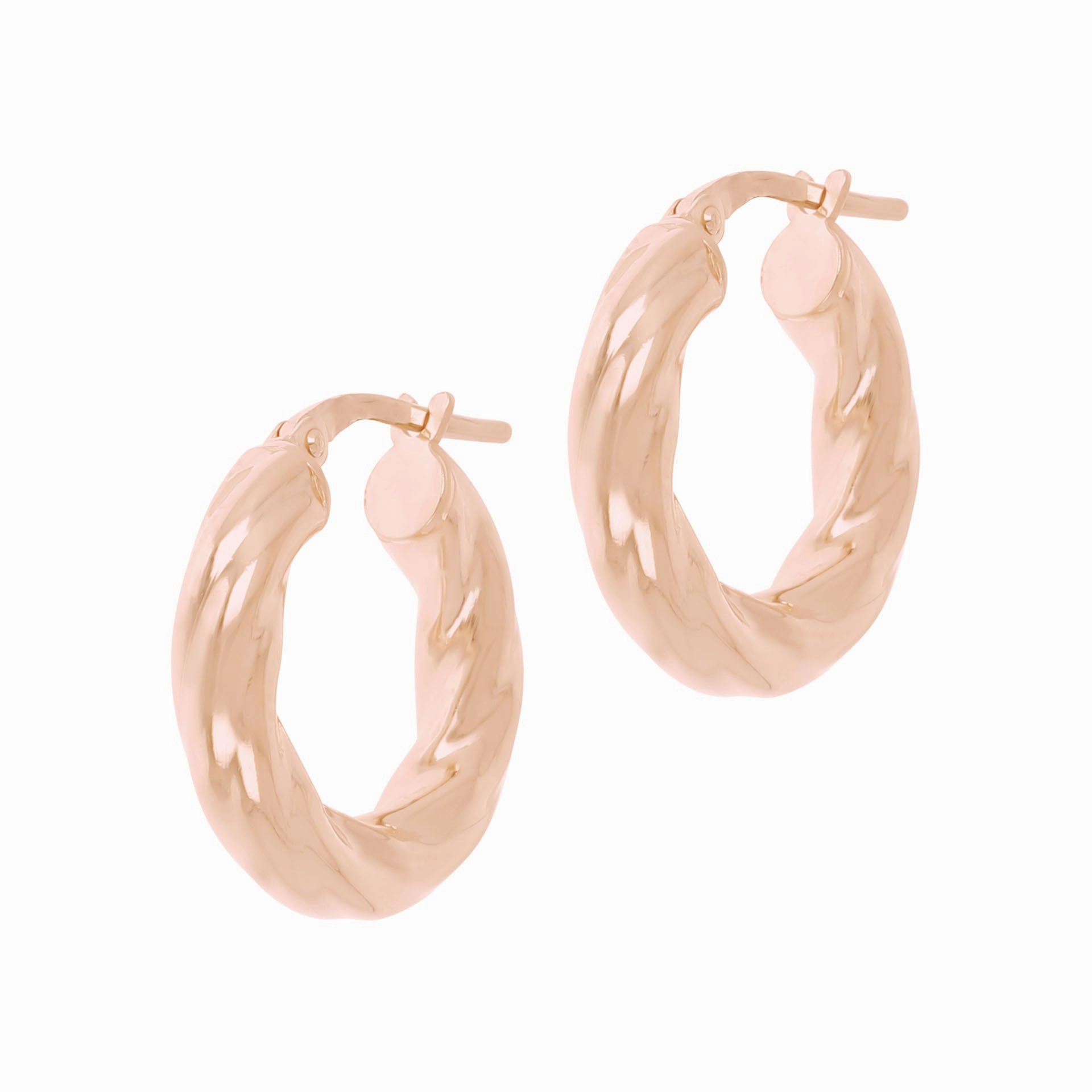 Italian Sterling Silver 3/4" Polished and Twisted Hoop Earrings