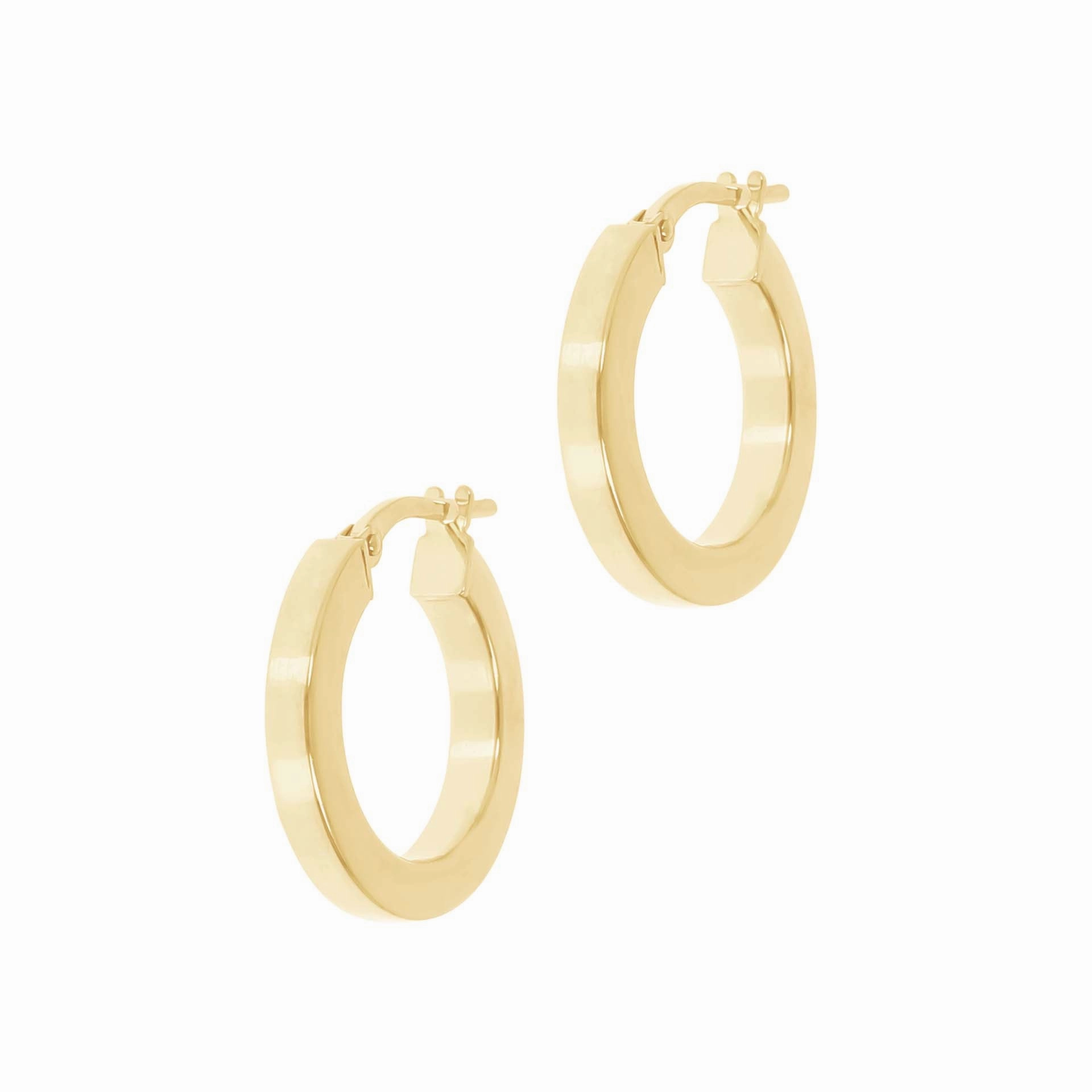 Italian Sterling Silver 3/4" Polished Square Tube Hoop Earrings