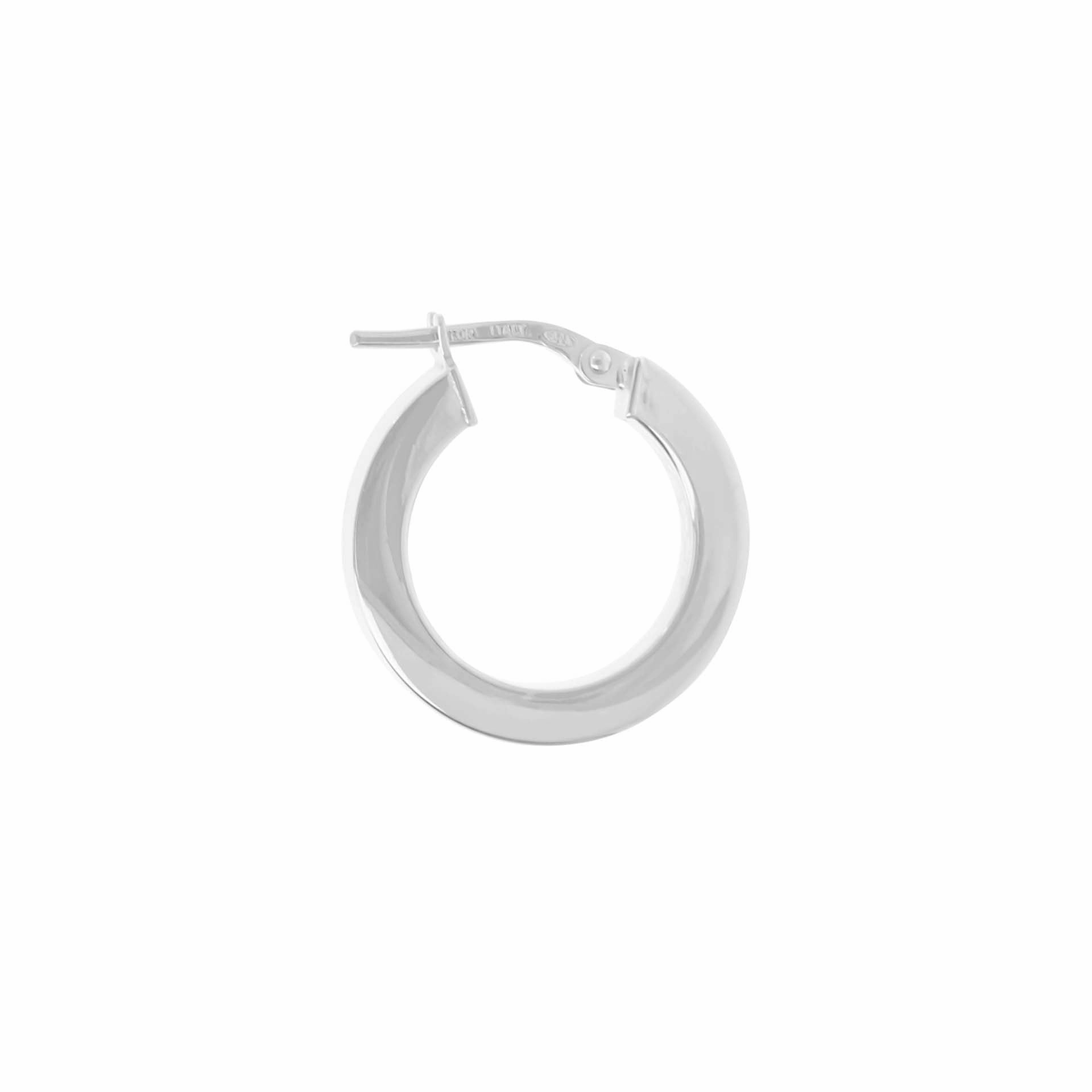 Italian Sterling Silver 3/4" Polished Square Tube Hoop Earrings