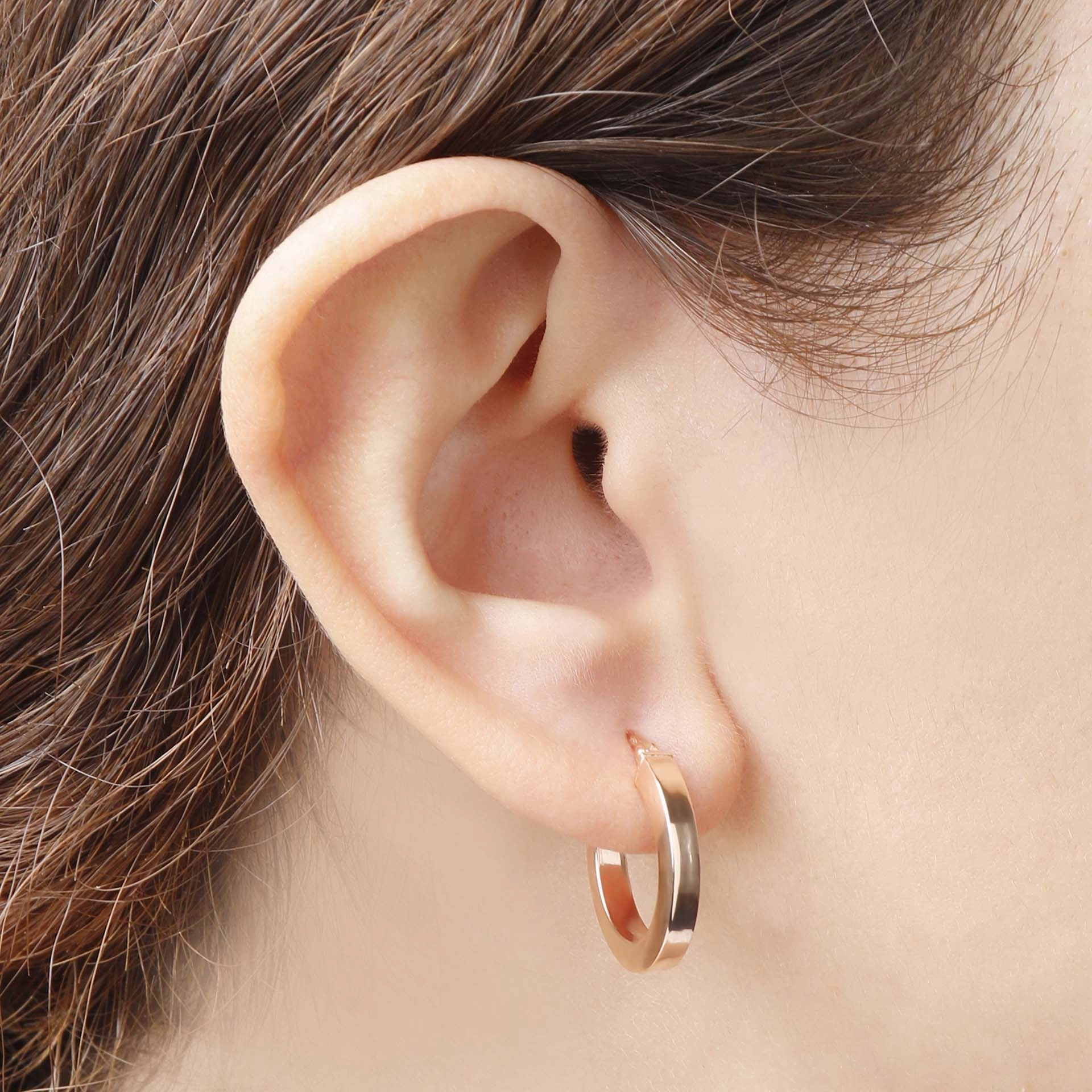 Italian Sterling Silver 3/4" Polished Square Tube Hoop Earrings