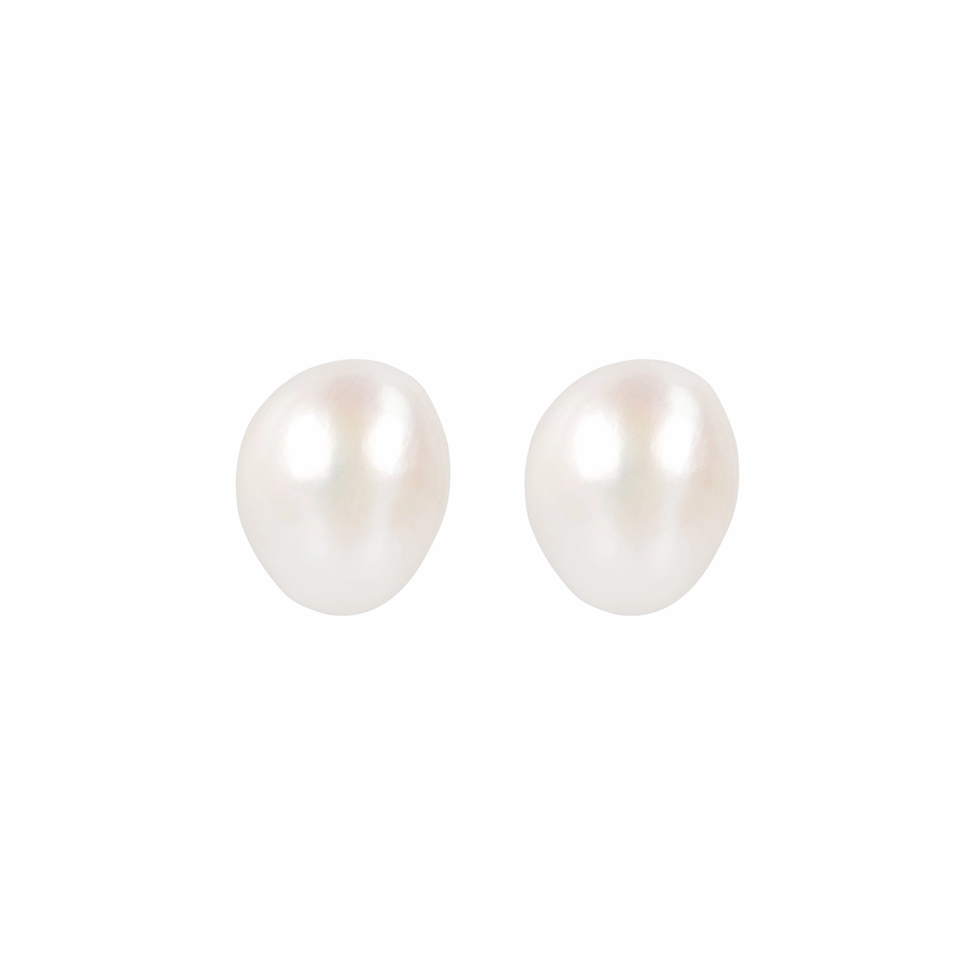 Italian Sterling Silver Baroque Nugget Pearl Earrings