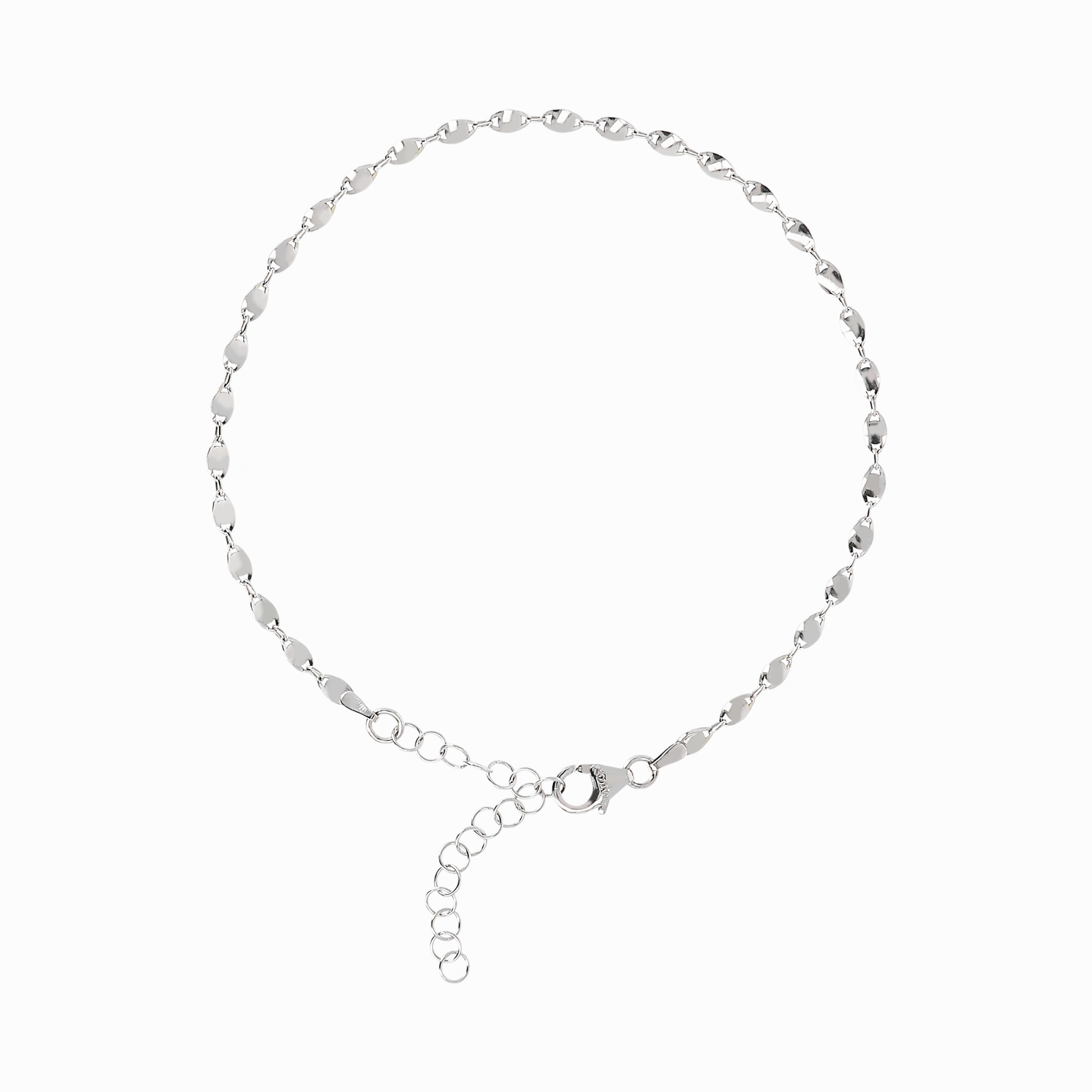 Italian Sterling Silver Confetti Adjustable Ankle Bracelet