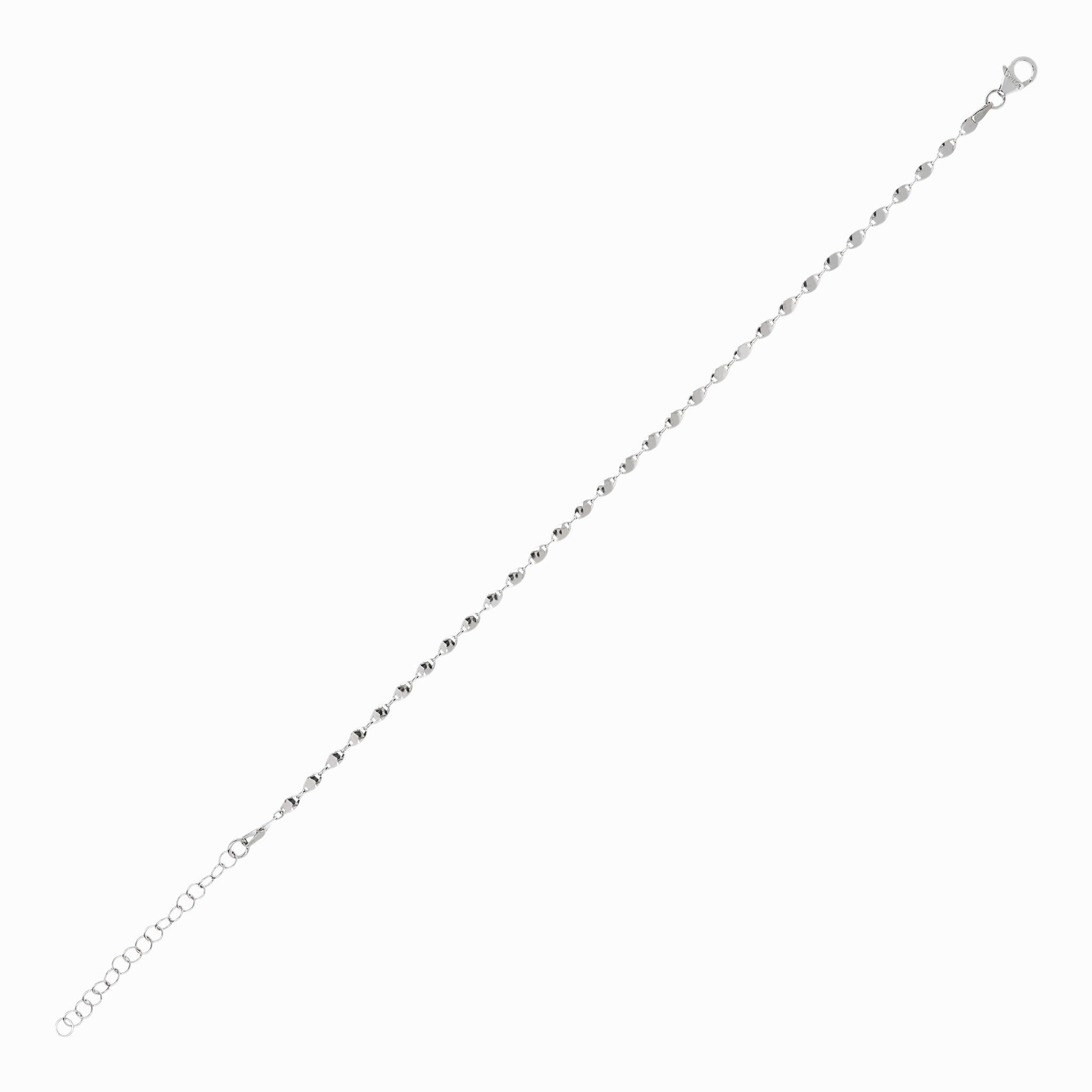 Italian Sterling Silver Confetti Adjustable Ankle Bracelet