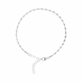 Italian Sterling Silver Confetti Adjustable Ankle Bracelet