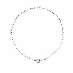 Italian Sterling Silver Diamond-Cut Beaded Ankle Bracelet