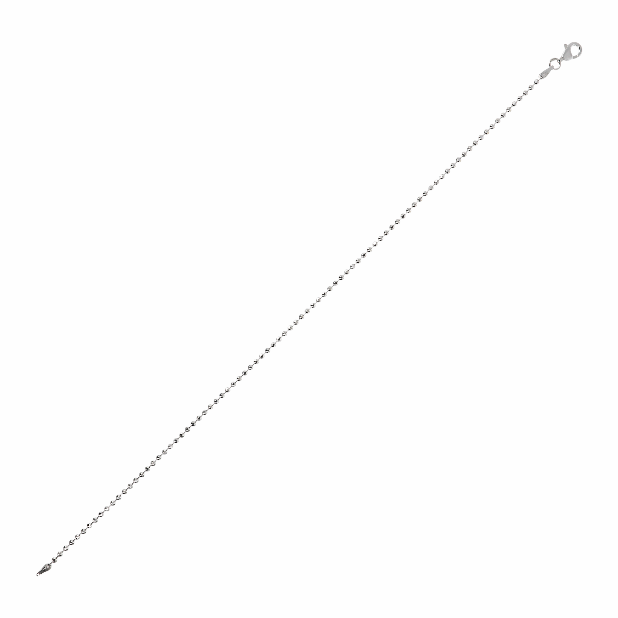 Italian Sterling Silver Diamond-Cut Beaded Ankle Bracelet