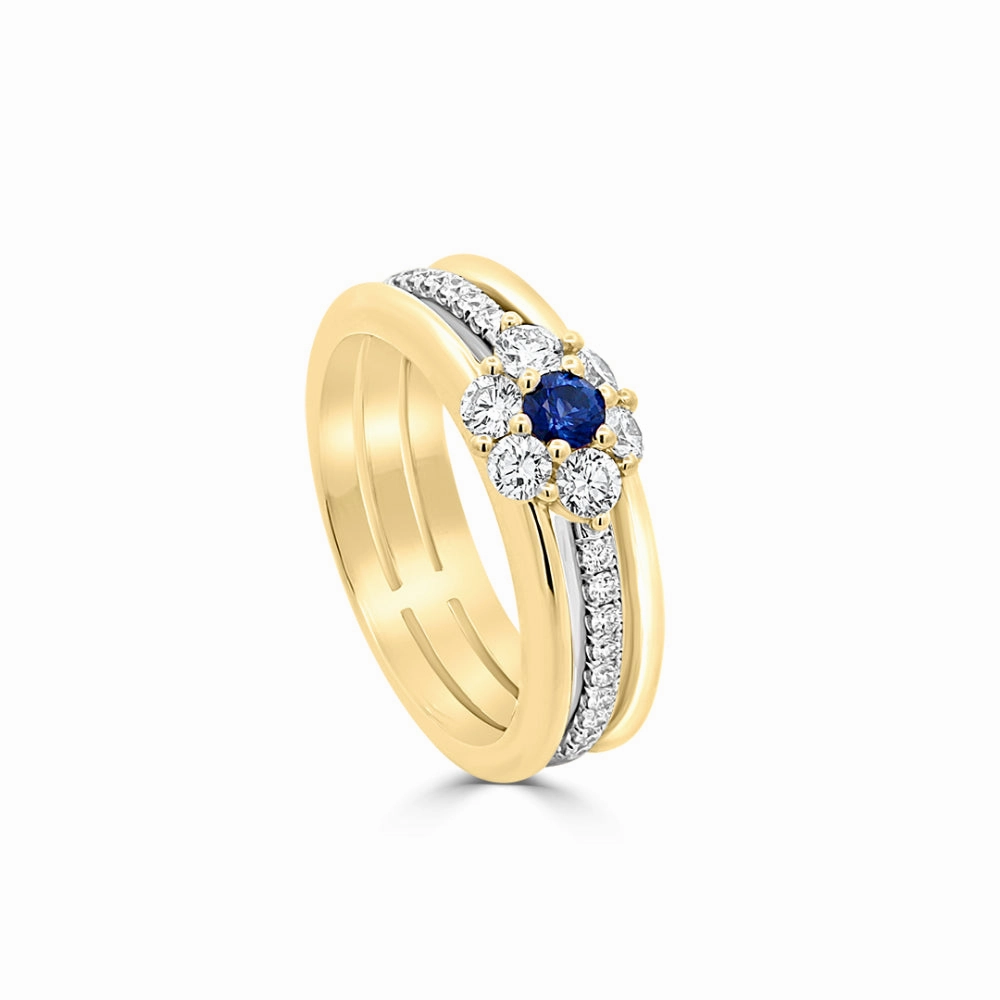 Jack Kelege 18k Sapphire Flower Band