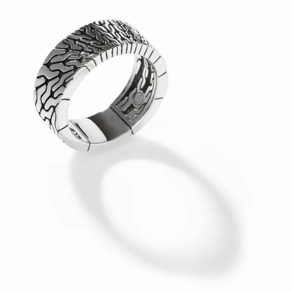 John Hardy Carved Chain Band Ring