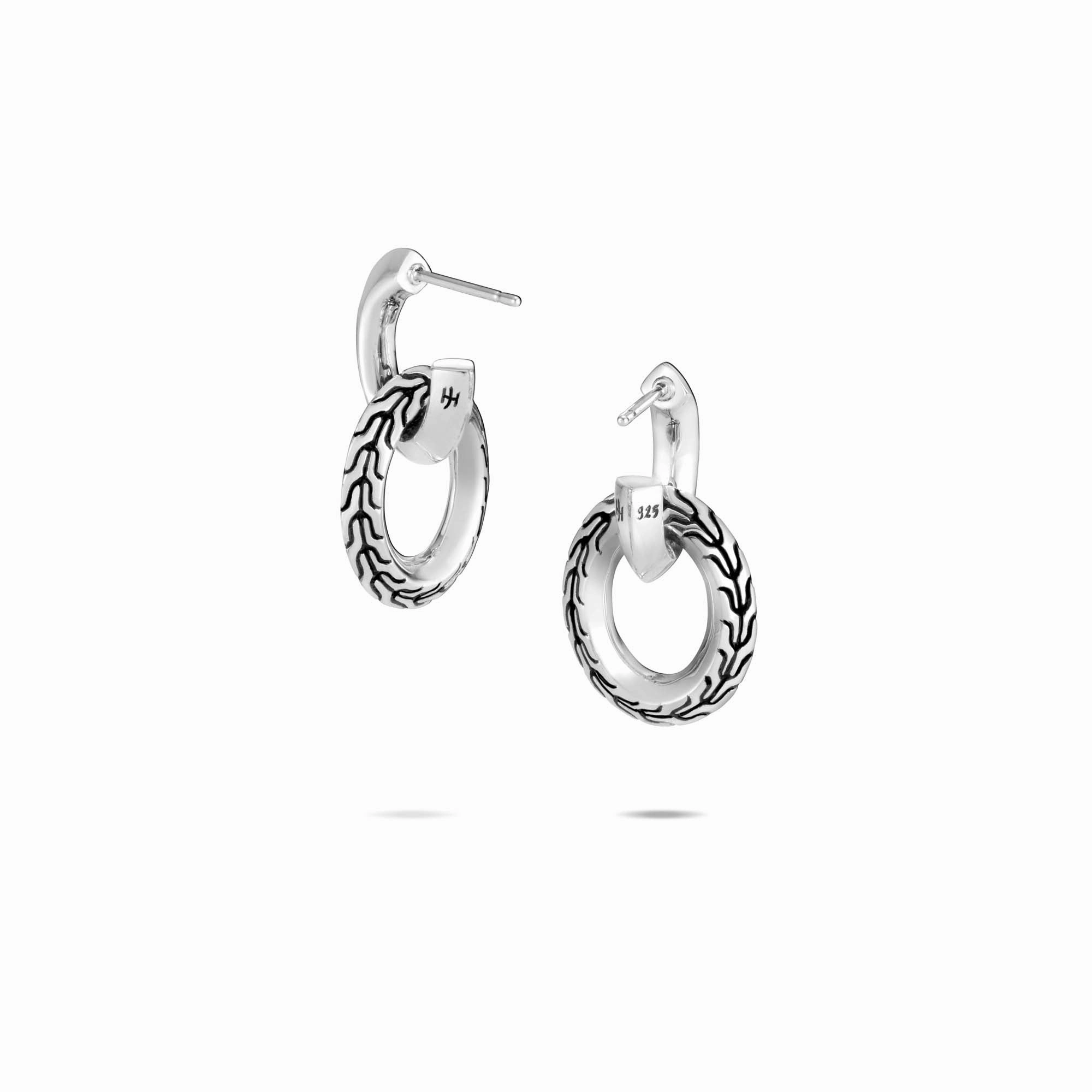 John Hardy Chain Knife Edge Door Knocker Earrings