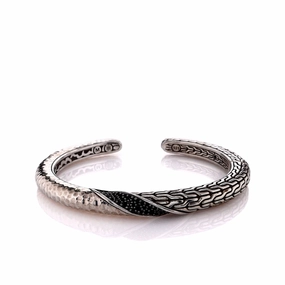 John Hardy Classic Chain Black Sapphire & Black Spinel Cuff Bracelet