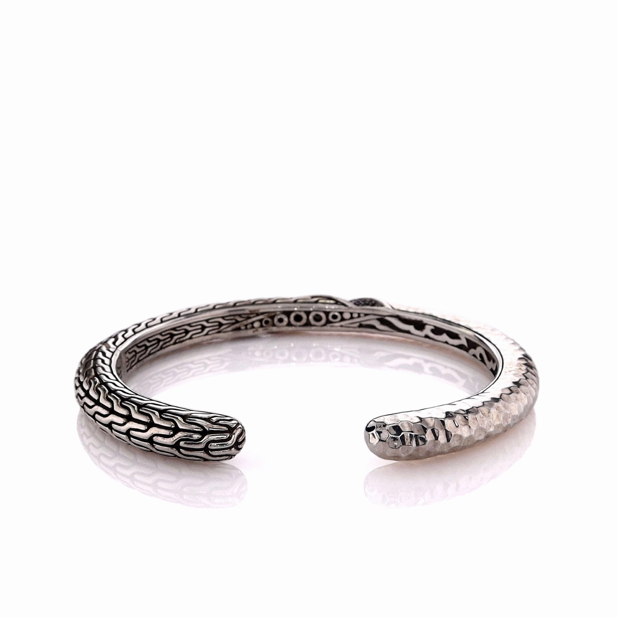 John Hardy Classic Chain Black Sapphire & Black Spinel Cuff Bracelet