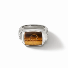 John Hardy ID Signet Ring with Tiger Eye