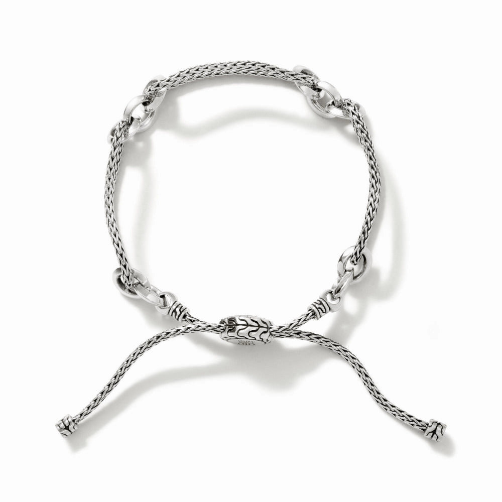 John Hardy SS Classic Chain Link Pull-Through Bracelet - Medium/Large