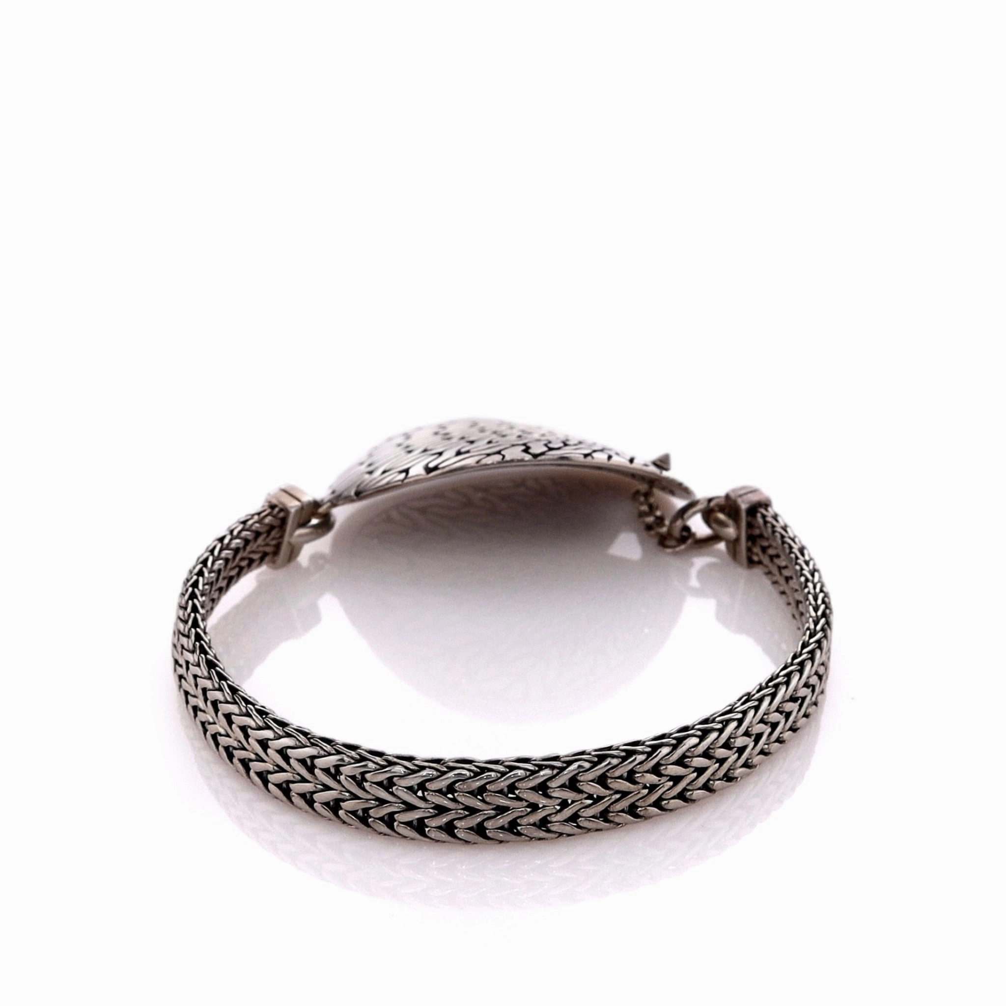 John Hardy Sterling Silver Classic Large Engraved Disc Chain Bracelet