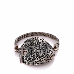 John Hardy Sterling Silver Classic Large Engraved Disc Chain Bracelet