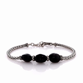 John Hardy Sterling Silver Slim Hypersthene Station Chain Bracelet