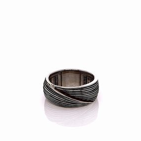 John Hardy Sterling Silver Striated Bamboo Design Ring