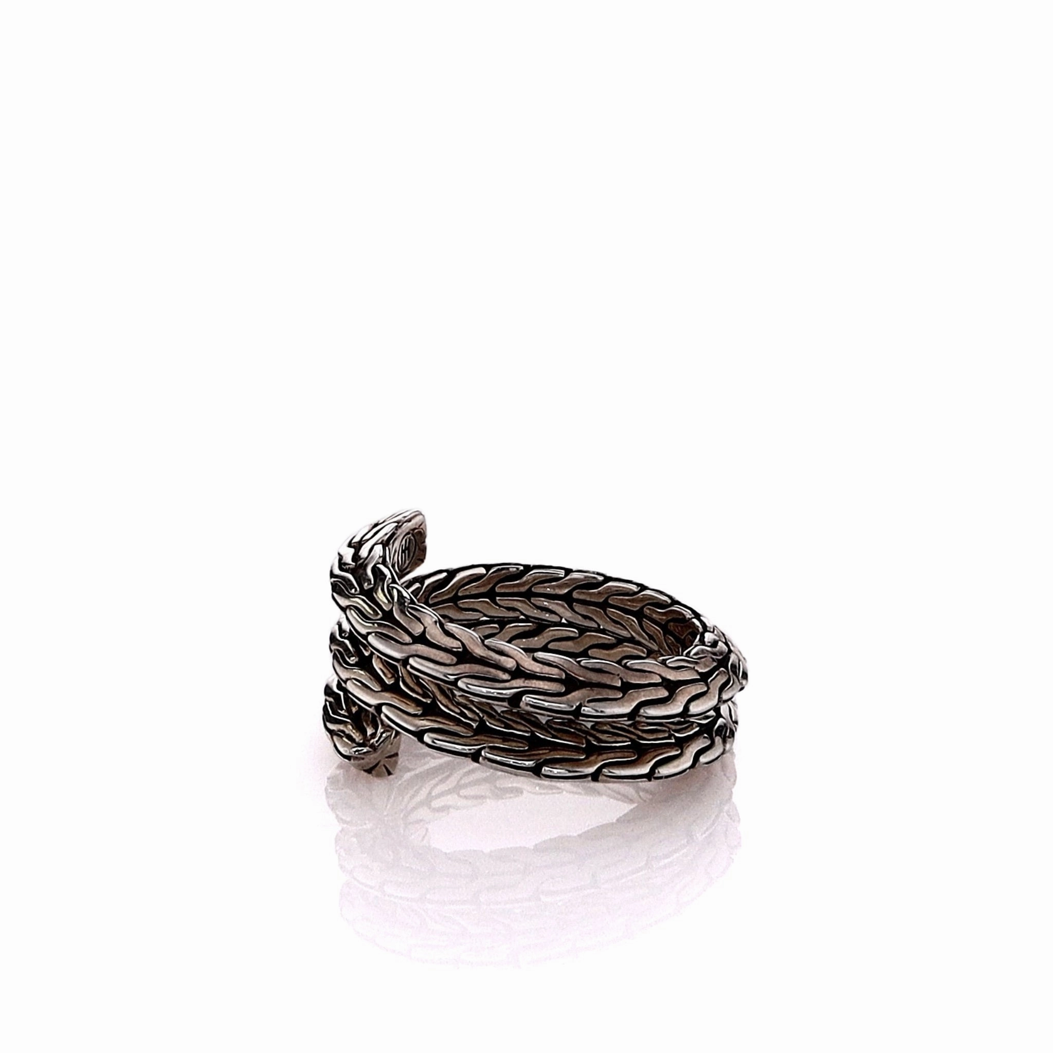 John Hardy Sterling Silver Tiga Double Coil Flexible Wrap Ring