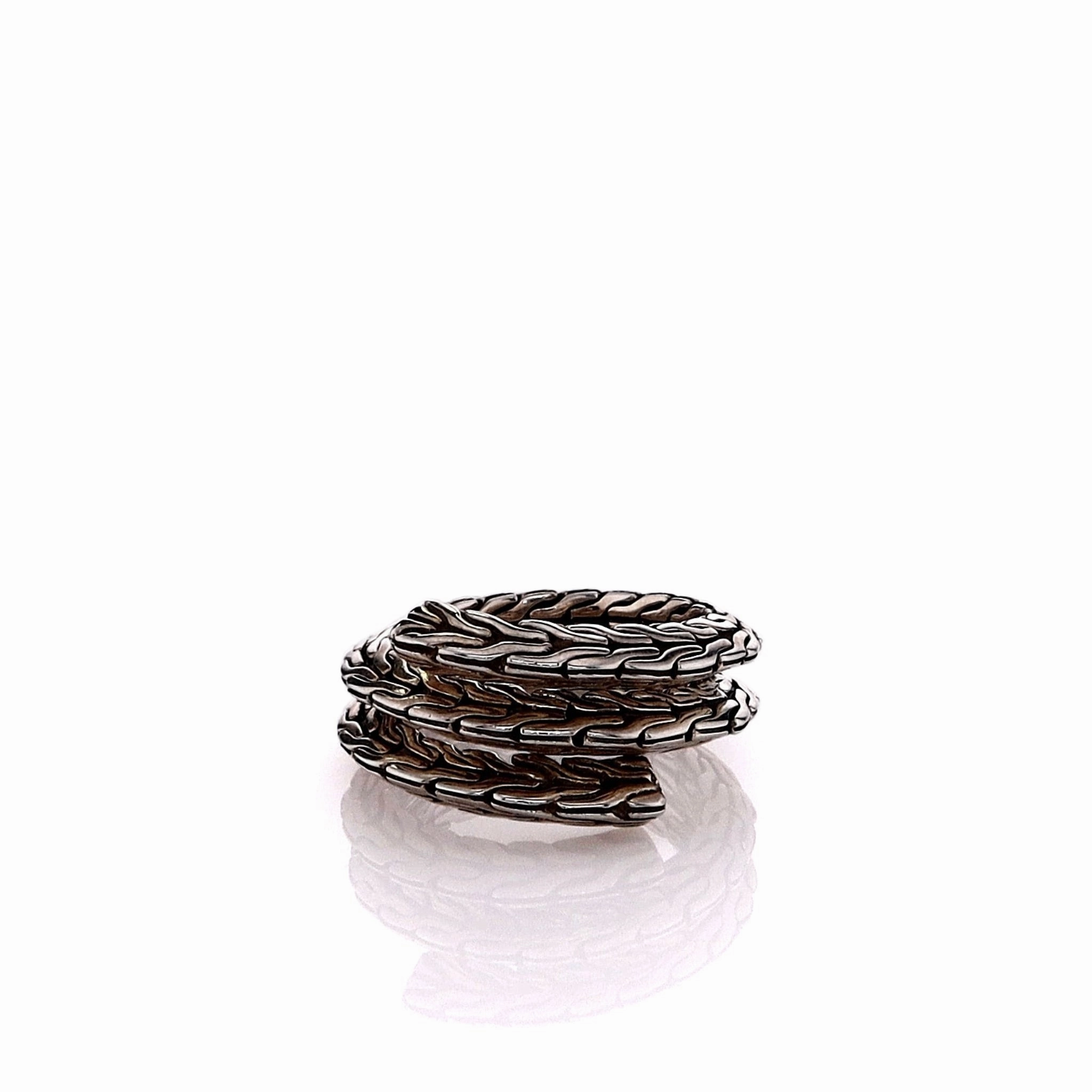 John Hardy Sterling Silver Tiga Double Coil Flexible Wrap Ring